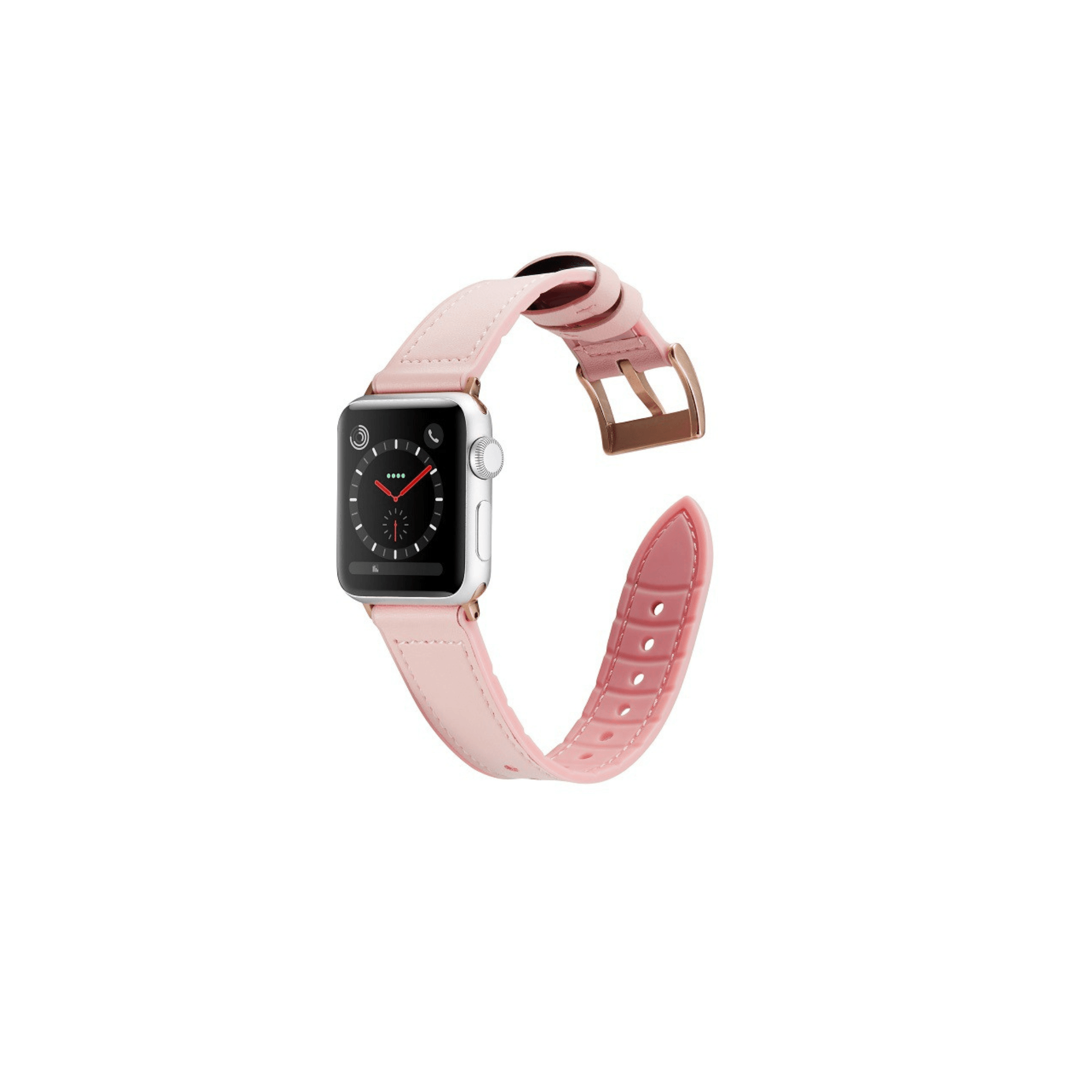 Classic Lederarmband in Rosa für Apple Watch – feminines, edles Design und angenehmer Tragekomfort.